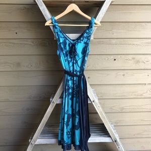 Marc Jacobs Silk Blue and Teal Print Dress, size 0